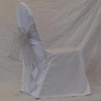 Banquet - White Chair Cover with Silver Bow 