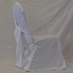 Banquet - White Chair Cover with Attached Tie 