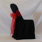 Folding Chair - Black Chair Cover with Red Bow