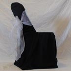 Folding Chair - Black Chair Cover with White Bow