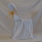 Folding Chair - White Chair Cover with Gold Bow 