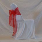 Folding Chair - White Chair Cover with REd Bow 